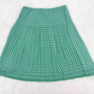 Max Studio Skirt Mini Green Smocked Geometric Floral Sz. Small New